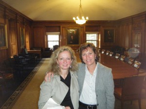 Cathy Golas with Sue at Phillips Andover Academy.